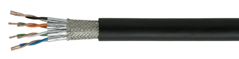 XLAN 1000 flex S/FTP Kat.7 1000 MHz 4x2xAWG 26/7 PUR, чорний