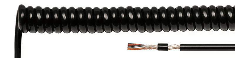 Спіральний PUR кабель, екранований